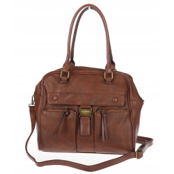 Torebka damska shopper A4 kuferek elegancka torba do pracy CH810 Brązowa