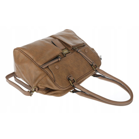 Torebka damska shopper A4 kuferek elegancka torba do pracy CH810 Beżowa