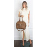 Torebka damska shopper A4 kuferek elegancka torba do pracy CH810 Beżowa