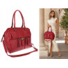 Torebka damska shopper A4 kuferek elegancka torba do pracy CH810 Czerwona
