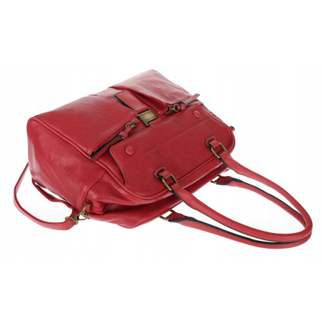 Torebka damska shopper A4 kuferek elegancka torba do pracy CH810 Czerwona