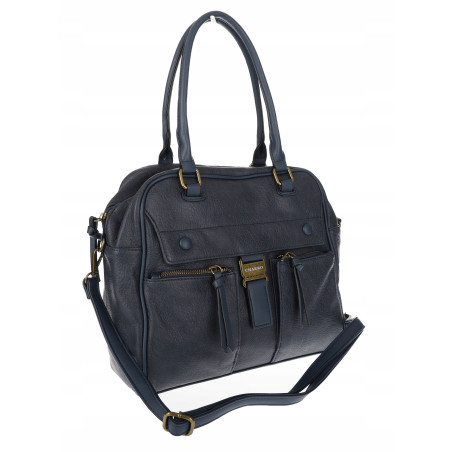 Torebka damska shopper A4 kuferek elegancka torba do pracy CH810 Granatowa