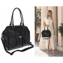 Torebka damska shopper A4 kuferek elegancka torba do pracy CH810 Czarna