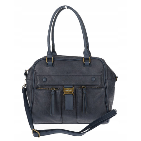 Torebka damska shopper A4 kuferek elegancka torba do pracy CH810 Granatowa