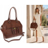 Torebka damska shopper A4 kuferek elegancka torba do pracy CH810 Brązowa