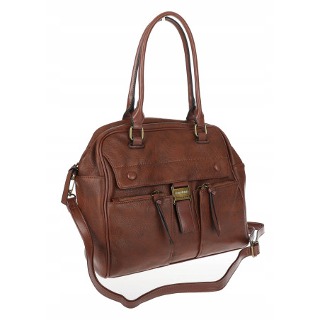 Torebka damska shopper A4 kuferek elegancka torba do pracy CH810 Brązowa