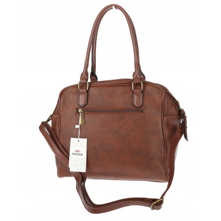 Torebka damska shopper A4 kuferek elegancka torba do pracy CH810 Brązowa