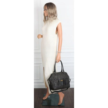 Torebka damska shopper A4 kuferek elegancka torba do pracy CH810 Szara
