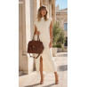 Torebka damska shopper A4 kuferek elegancka torba do pracy CH810 Brązowa