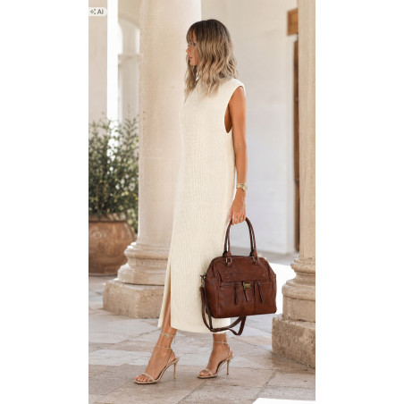 Torebka damska shopper kuferek elegancka torba do pracy CH810 Czekoladowa