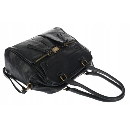 Torebka damska shopper A4 kuferek elegancka torba do pracy CH810 Czarna