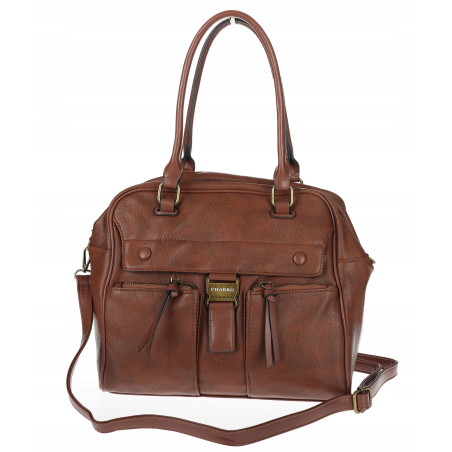 Torebka damska shopper A4 kuferek elegancka torba do pracy CH810 Brązowa