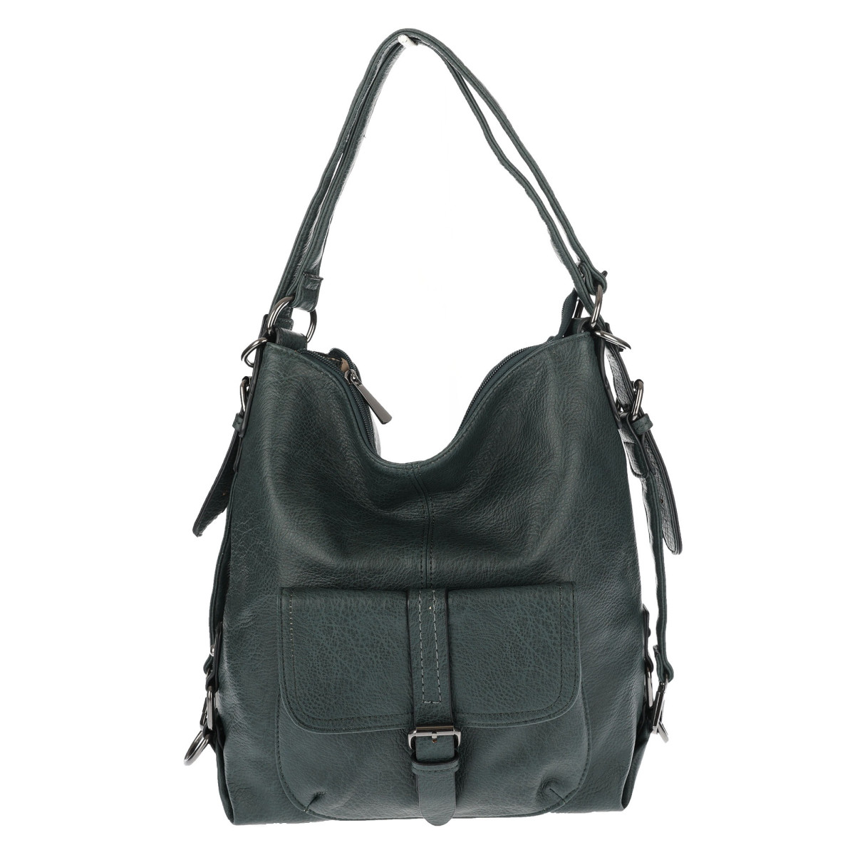 Torebka Miejska 2w1 Shopper Plecak Worek Torba Modna na Ramię SQ36A Zielona