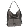 Torebka Miejska 2w1 Shopper Plecak Worek Torba Modna na Ramię SQ36A Srebrna
