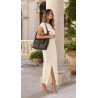 Torebka Miejska 2w1 Shopper Plecak Worek Torba Modna na Ramię SQ36A Srebrna