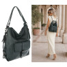Torebka Miejska 2w1 Shopper Plecak Worek Torba Modna na Ramię SQ36A Zielona