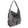 Torebka Miejska 2w1 Shopper Plecak Worek Torba Modna na Ramię SQ36A Srebrna