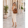 Torebka Miejska 2w1 Shopper Plecak Worek Torba Modna na Ramię SQ36A Brązowa