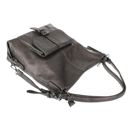 Torebka Miejska 2w1 Shopper Plecak Worek Torba Modna na Ramię SQ36A Srebrna