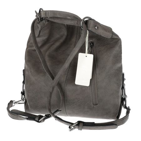 Torebka Damska Miejska 2w1 Shopper Plecak Worek Torba na Ramię SQ36A Szara
