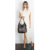Torebka Miejska 2w1 Shopper Plecak Worek Torba Modna na Ramię SQ36A Srebrna