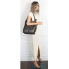 Torebka Miejska 2w1 Shopper Plecak Worek Torba Modna na Ramię SQ36A Srebrna