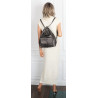 Torebka Miejska 2w1 Shopper Plecak Worek Torba Modna na Ramię SQ36A Srebrna