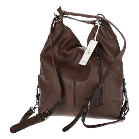 Torebka Miejska 2w1 Shopper Plecak Worek Torba na Ramię SQ36A Czekoladowa