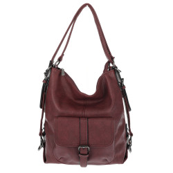 Torebka Miejska 2w1 Shopper Plecak Worek Torba na Ramię SQ36A Czerwona