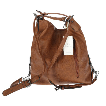 Torebka Miejska 2w1 Shopper Plecak Worek Torba Modna na Ramię SQ36A Brązowa