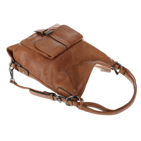 Torebka Miejska 2w1 Shopper Plecak Worek Torba Modna na Ramię SQ36A Brązowa