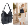Torebka Miejska 2w1 Shopper Plecak Worek Torba na Ramię SQ36A Granatowa