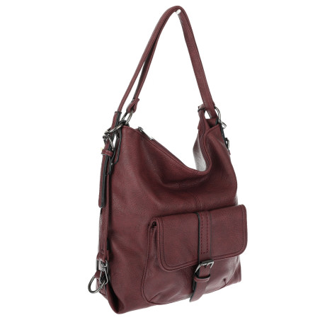 Torebka Miejska 2w1 Shopper Plecak Worek Torba na Ramię SQ36A Czerwona