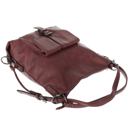Torebka Miejska 2w1 Shopper Plecak Worek Torba na Ramię SQ36A Czerwona