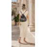 Torebka Miejska 2w1 Shopper Plecak Worek Torba Modna na Ramię SQ36A Srebrna