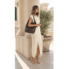 Torebka Damska Miejska 2w1 Shopper Plecak Worek Torba na Ramię SQ36A Szara