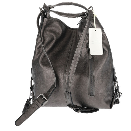 Torebka Miejska 2w1 Shopper Plecak Worek Torba Modna na Ramię SQ36A Srebrna