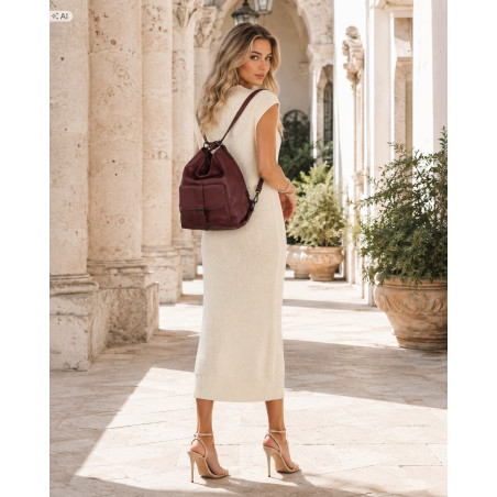 Torebka Miejska 2w1 Shopper Plecak Worek Torba na Ramię SQ36A Czerwona