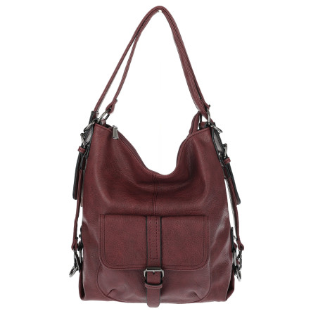 Torebka Miejska 2w1 Shopper Plecak Worek Torba na Ramię SQ36A Czerwona