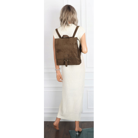 Torebka damska zamszowa listonoszka plecak 2w1 Pojemna A4 torba PB740 Khaki