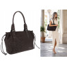 Torebka damska shopper kuferek elegancka torba do pracy NS977 Czekoladowa