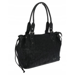 Torebka damska shopper A4 kuferek na ramię torba do pracy NS977 Czarna