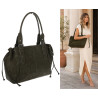 Torebka damska shopper A4 kuferek elegancka torba do pracy NS977 Zielona