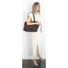 Torebka damska shopper kuferek elegancka torba do pracy NS977 Czekoladowa