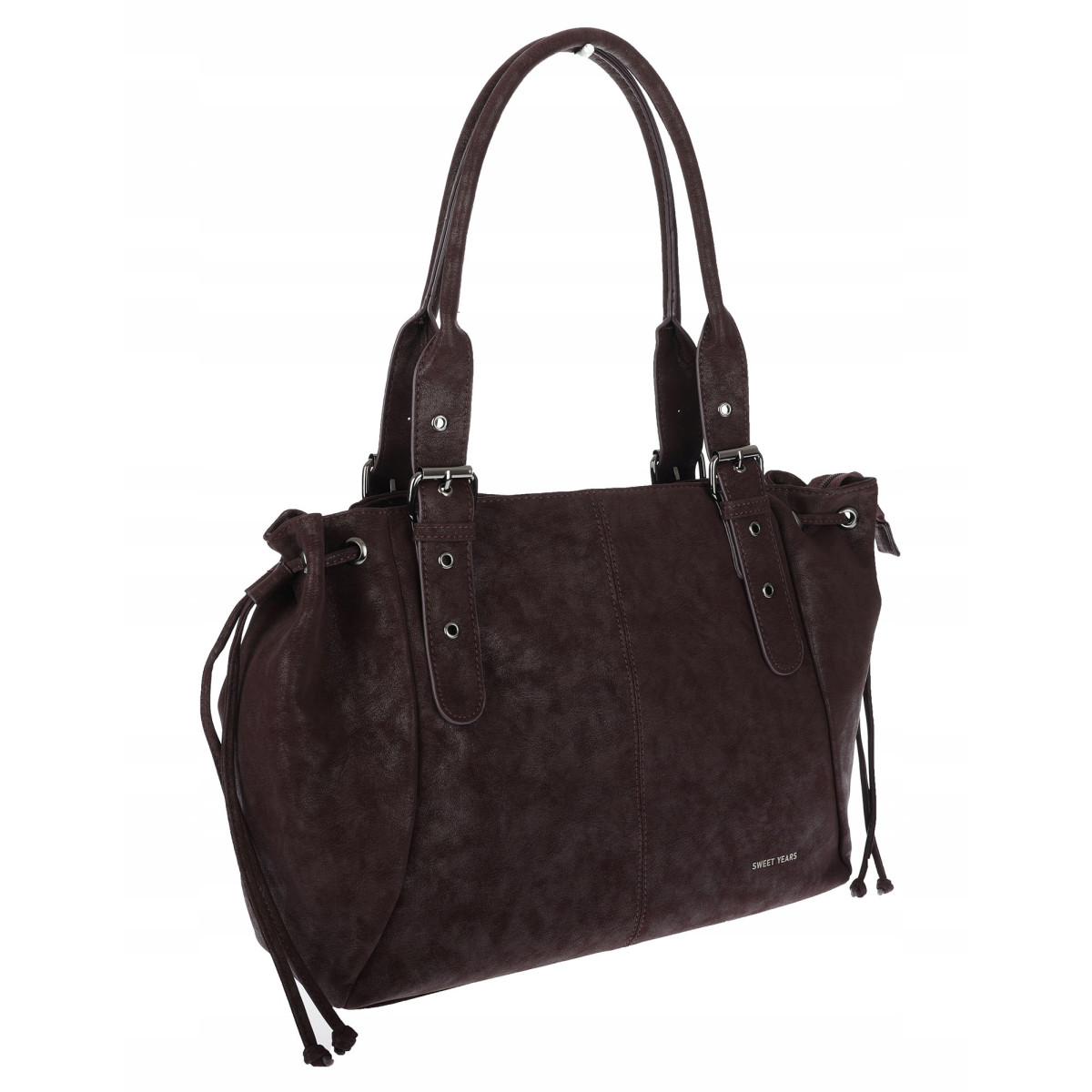 Torebka damska shopper A4 kuferek elegancka torba do pracy NS977 Bordowa