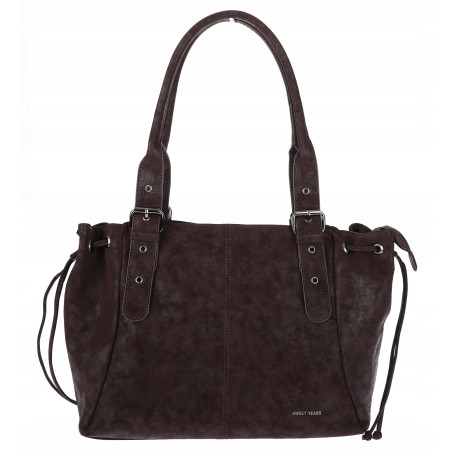 Torebka damska shopper A4 kuferek elegancka torba do pracy NS977 Bordowa