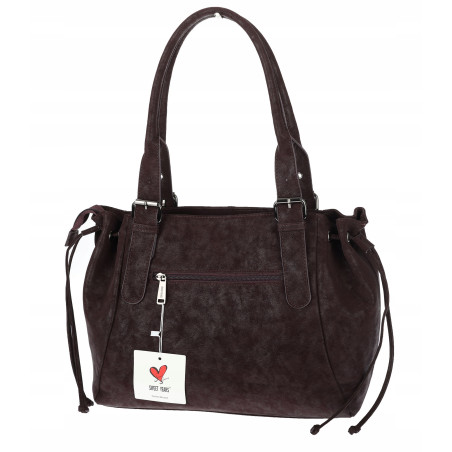 Torebka damska shopper A4 kuferek elegancka torba do pracy NS977 Bordowa