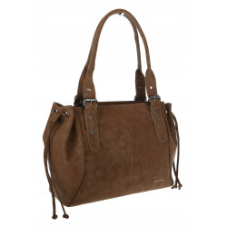 Torebka damska shopper A4 kuferek na ramię torba do pracy NS977 Brązowa