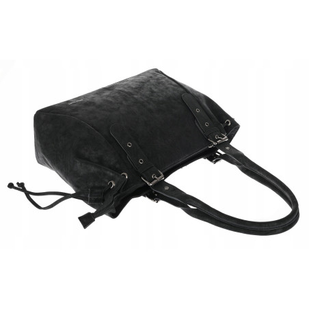 Torebka damska shopper A4 kuferek na ramię torba do pracy NS977 Czarna