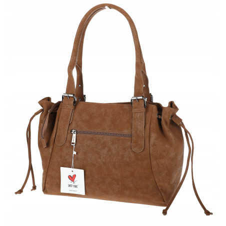 Torebka damska shopper A4 kuferek elegancka torba do pracy NS977 Brązowa